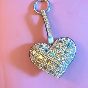 Cute heart shaped diamond keychain